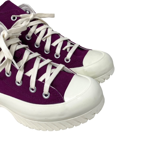 Converse Chuck Taylor Lugged 2.0 High Top Canvas Bordo Women's Sneakers A03701C - Picture 3 of 9